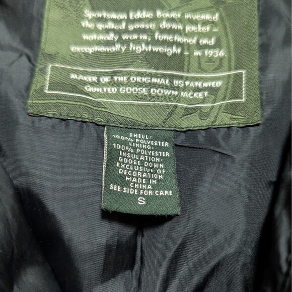 Eddie Bauer Premium Goose Down Vest Women’s Small Black Full Zip Puffer Pocket - Picture 5 of 9